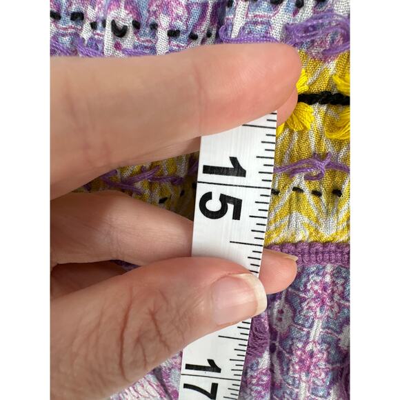 Raga Anthropologie Top Women XS Purple Yellow Strapless Crop Boho Festival Beach - Picture 6 of 7